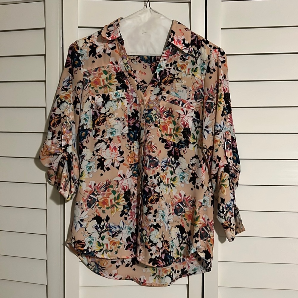 Express Portofino Floral Shirt Size XS
